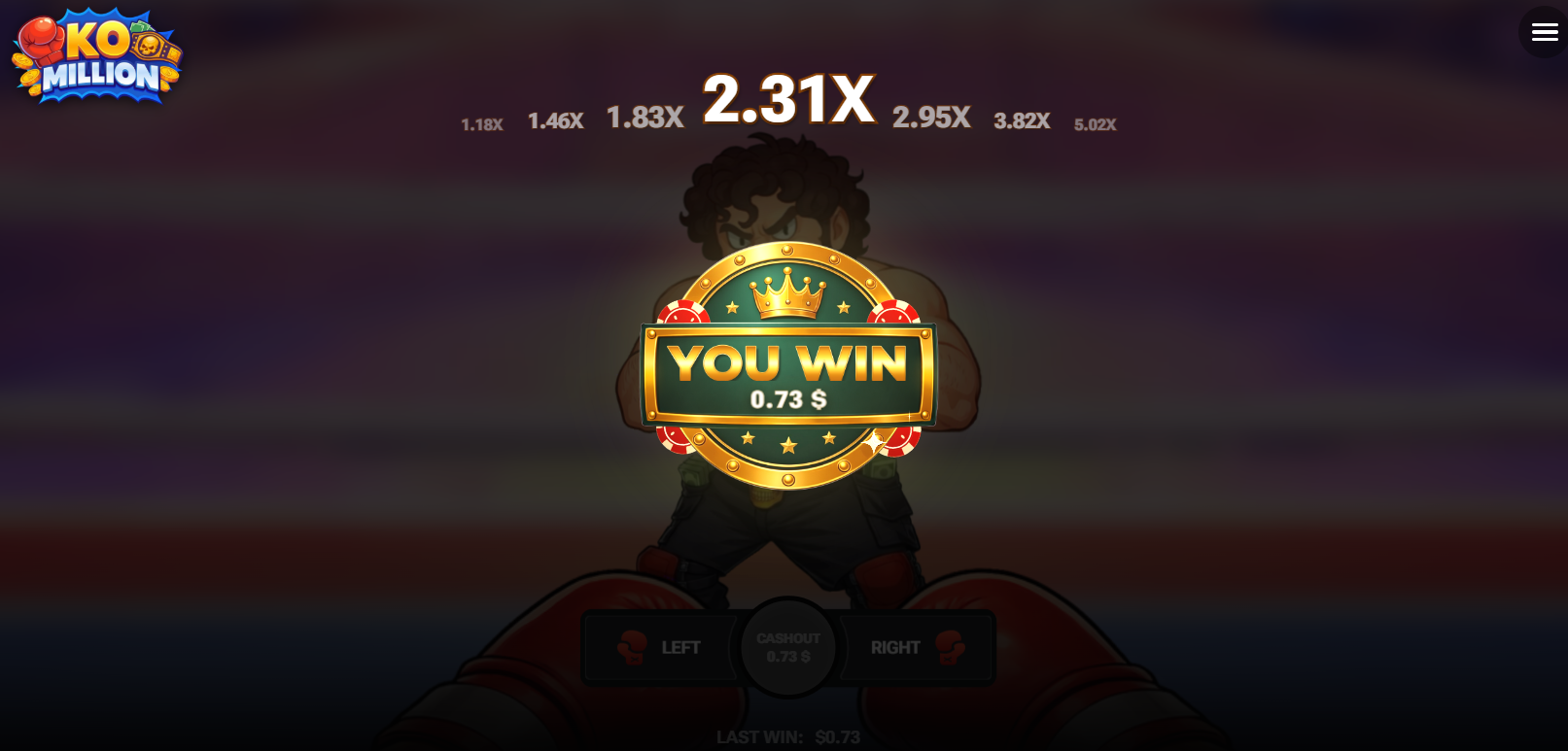 KO Million bonus, promo kód, registrace, podvod – obrazovka You Win po výběru výhry