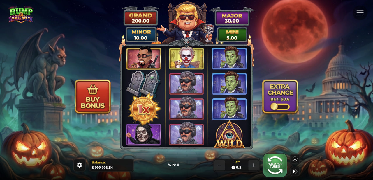 Rump And Halloween recenze, demo, kasino hra – mřížka, čtyři jackpoty, Buy Bonus a Extra Chance