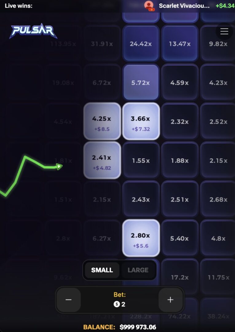 Pulsar aplikace, hazardní hra s promo kódem a registrace: tři zvýrazněné sázky